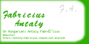 fabricius antaly business card